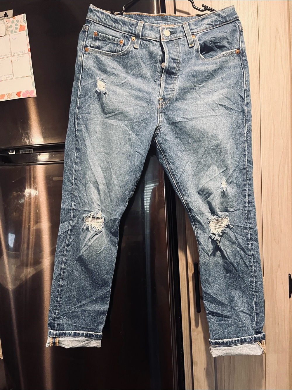 Levi's Distressed Blue Straight-Leg Jeans